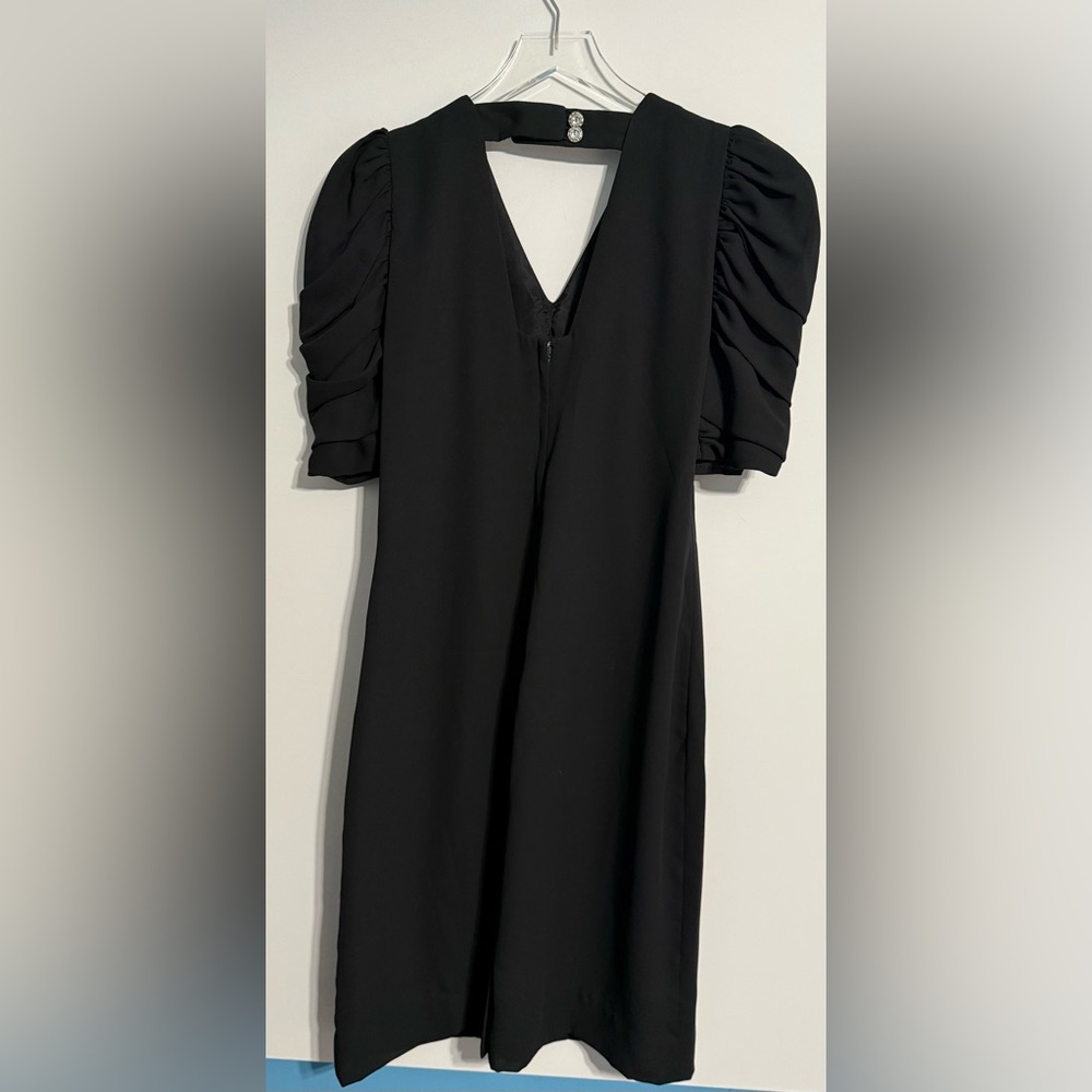 Vtg Miss Elliette Black Dress Rhinestone Embellished LBD Old Money Glam Size 10 - Picture 3 of 15